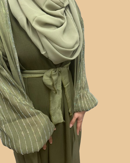 Green Glitz Abaya