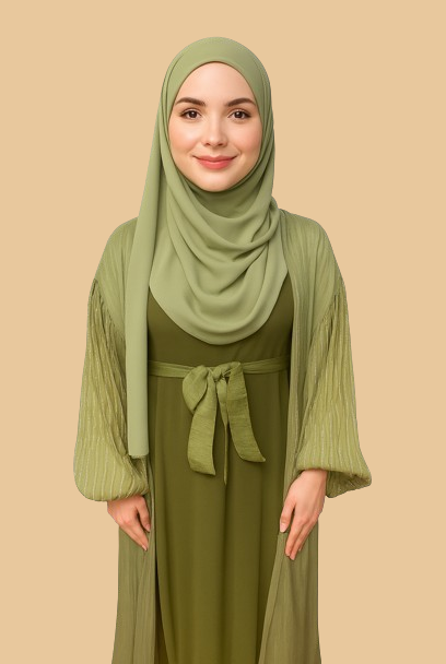 Green Glitz Abaya